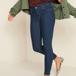 Mid-Rise Dark-Wash Super Skinny Jeans for Women
